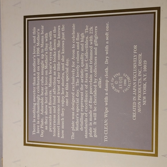 Vintage 1996 Avon Mother's Day Plate in Original Box - Picture 5 of 5